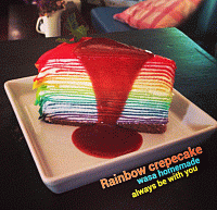 Special order Rainbow Crêpe cake